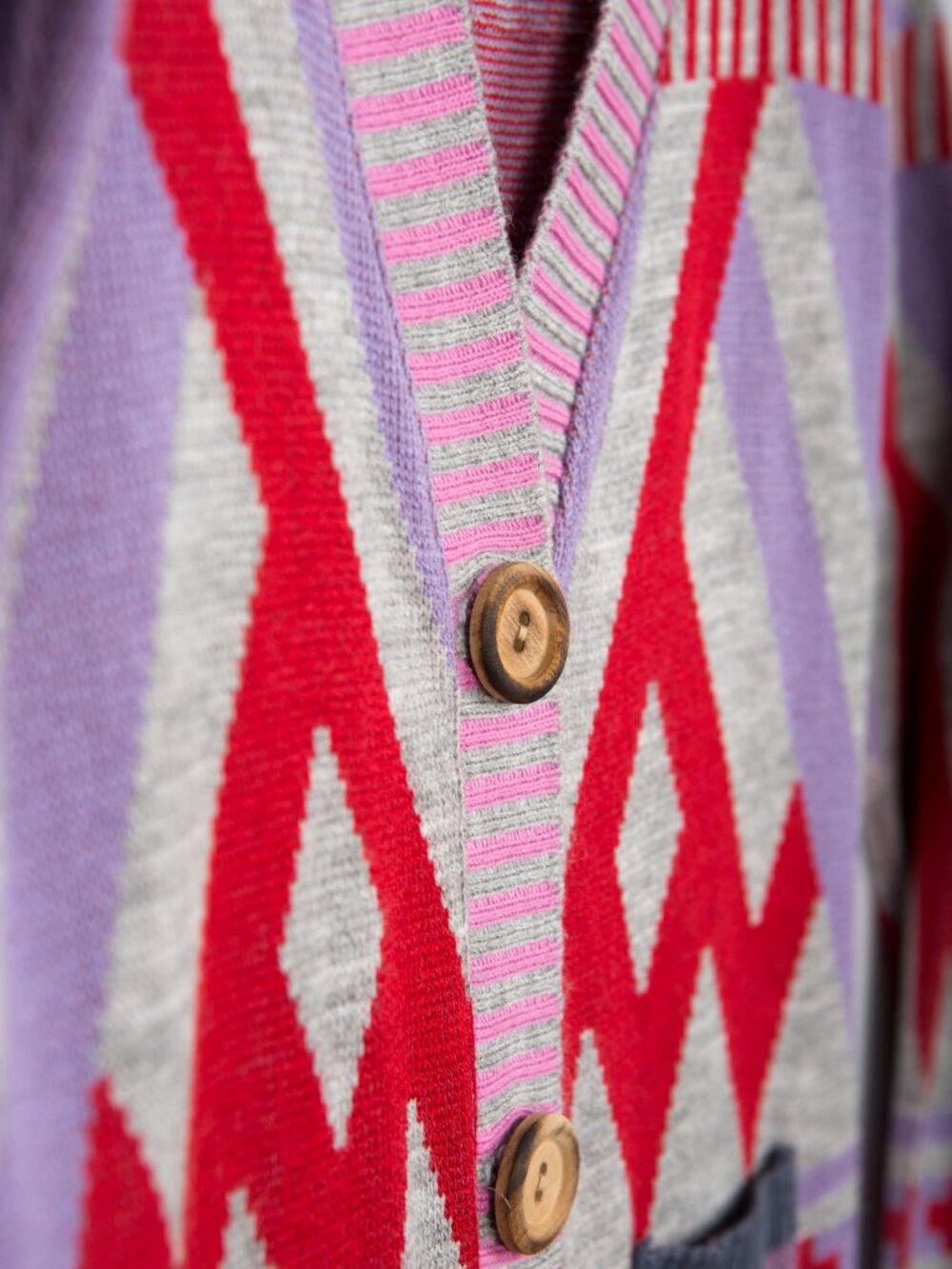 SHiliconfETTi° Quirky Graphic Knit Cardigan Cute Pink Bunny Pockets Size XS - Picture 6 of 13